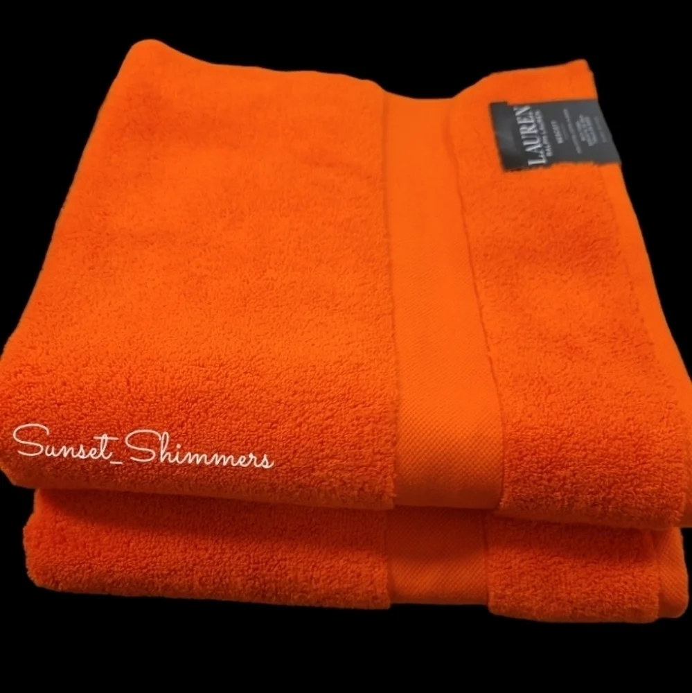 6pc Ralph Lauren Wescott Summer Ora Orange Bath Hand Washcloth Towel Set New